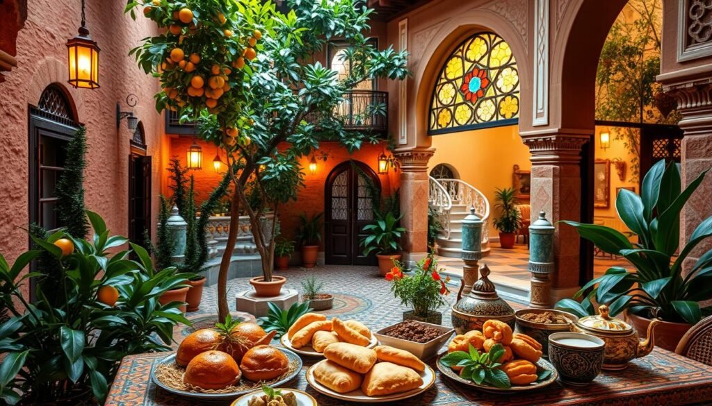 Moroccan cuisine and riad