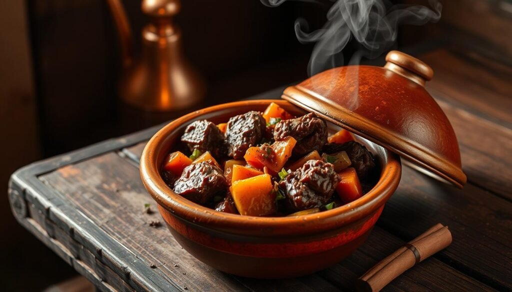 Tagine stew in a clay pot